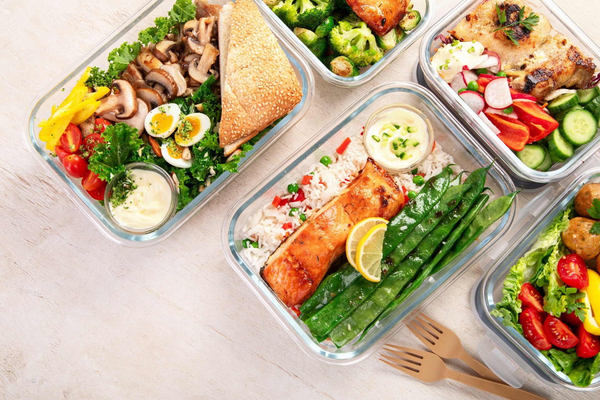 Healthy high protein meal prep.